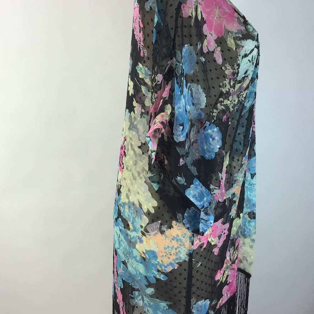 MIXIT Kimono Boho Fringes Coverup Size S/M/L - Picture 6 of 8